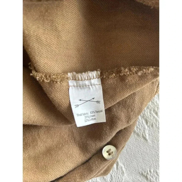 Rylee & Cru Tencel Linen Blend Utility Jumpsuit Brown Romper Pockets Size M - Picture 5 of 14